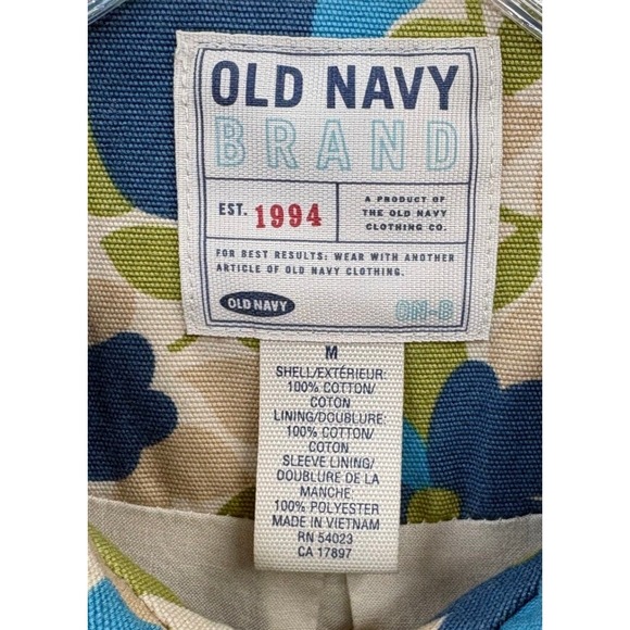 Old Navy Floral Trench Coat - Blue and Green - Picture 7 of 10
